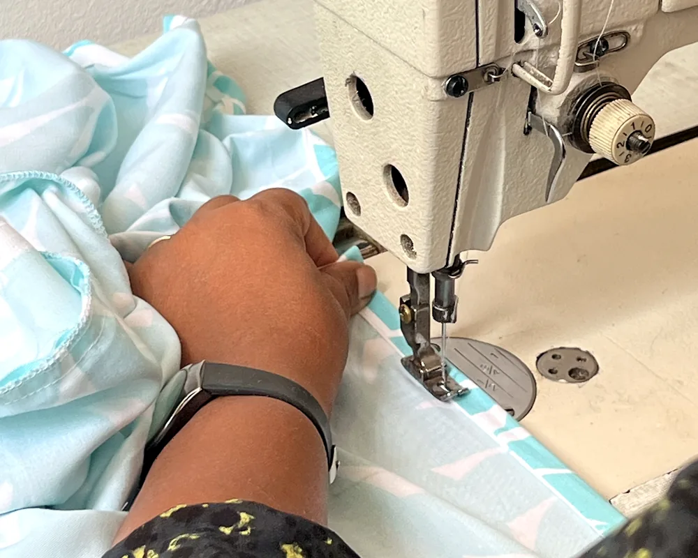 Détail de couture sur machine
